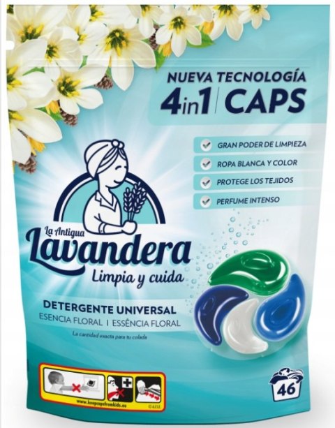 LAVANDERA Kapsułki do prania 4in1Nueva technologia caps UNIWERSAL 46szt DE LAVANDERA Kapsułki do prania 4in1Nueva technologia caps UNIWERSAL 46szt DE