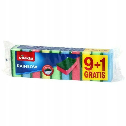 VILEDA Zmywak kuchenny GĄBKI DO MYCIA NACZYŃ RAINBOW 9 + 1 MIX KOLORÓW VILEDA Zmywak kuchenny GĄBKI DO MYCIA NACZYŃ RAINBOW 9 + 1 MIX KOLORÓW