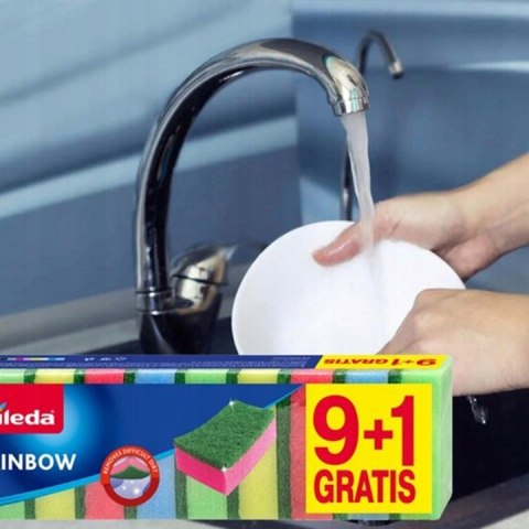 VILEDA Zmywak kuchenny GĄBKI DO MYCIA NACZYŃ RAINBOW 9 + 1 MIX KOLORÓW VILEDA Zmywak kuchenny GĄBKI DO MYCIA NACZYŃ RAINBOW 9 + 1 MIX KOLORÓW